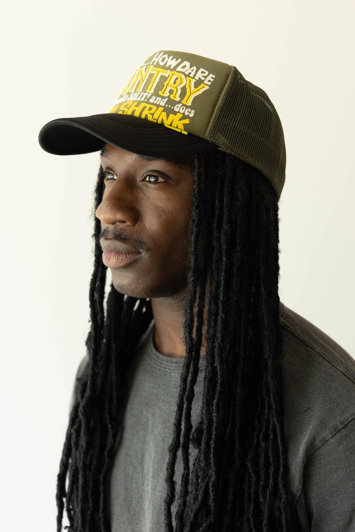 Kapital - KOUNTRY DIRTY SHRINK Trucker CAP - Gray x Black - Canoe Club