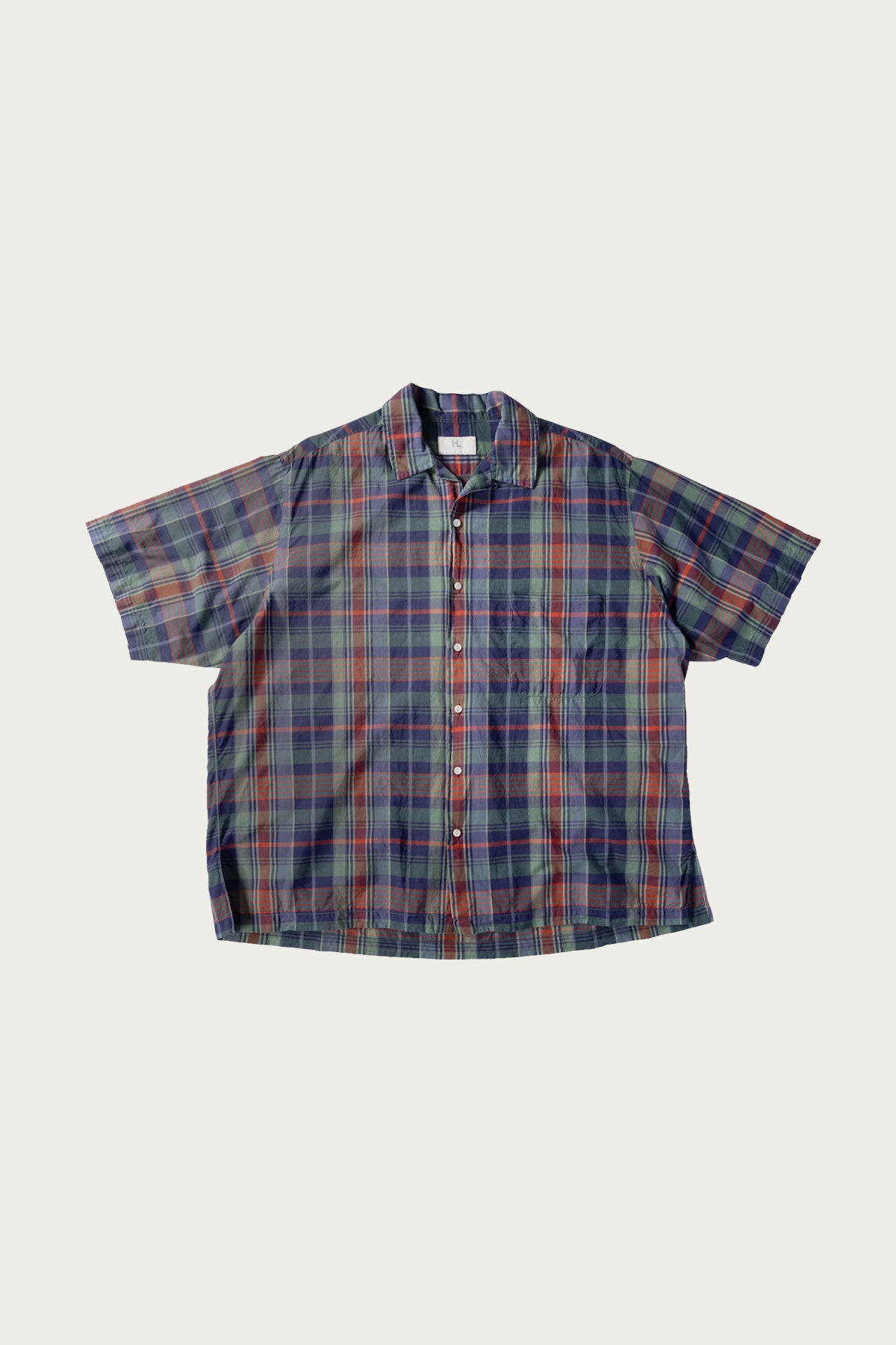 Herill - Lawncheck Open Collar Shirt - Blue Check - Canoe Club