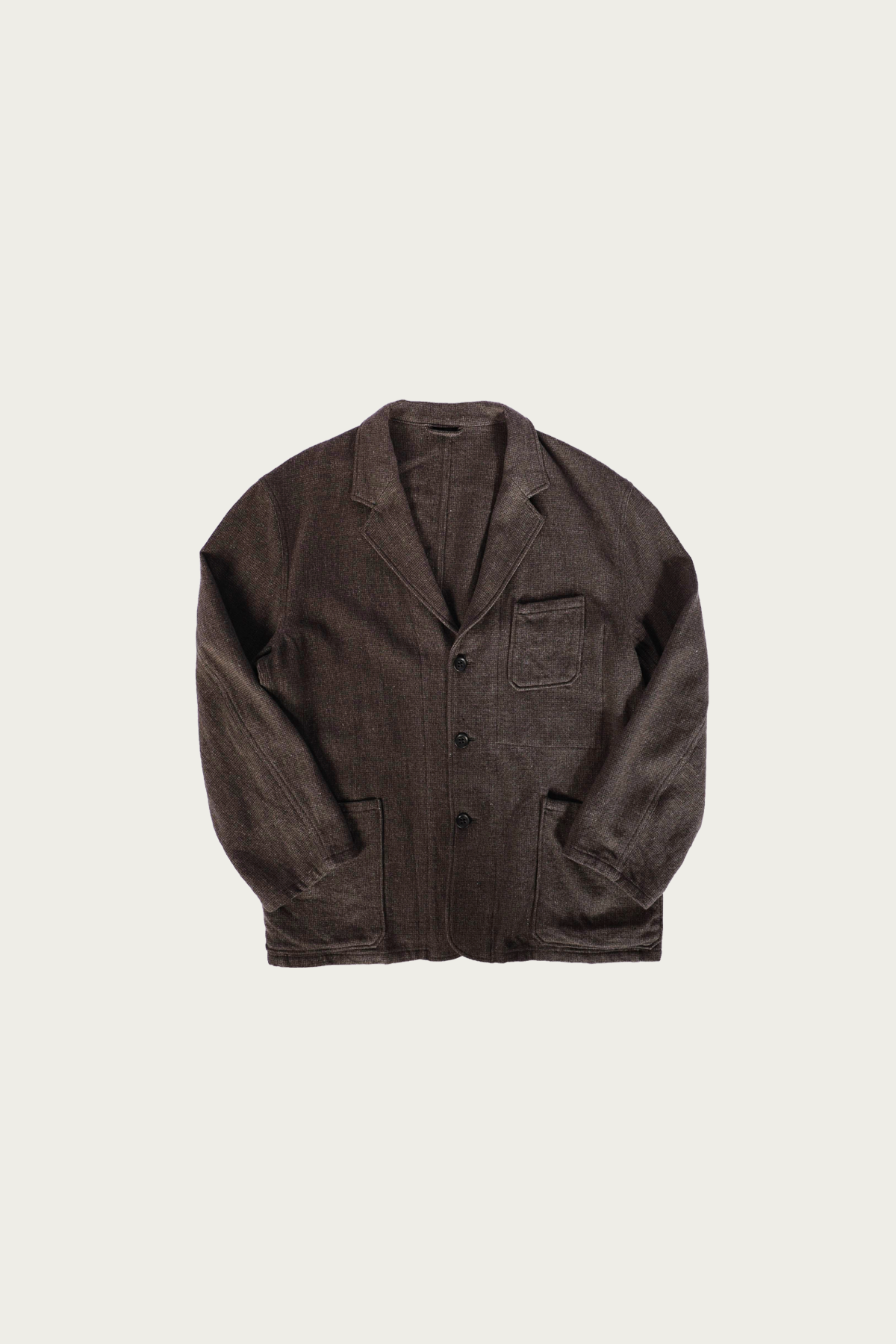 Herill - Paskal Tweed Workjacket - Charcoal Brown - Canoe Club