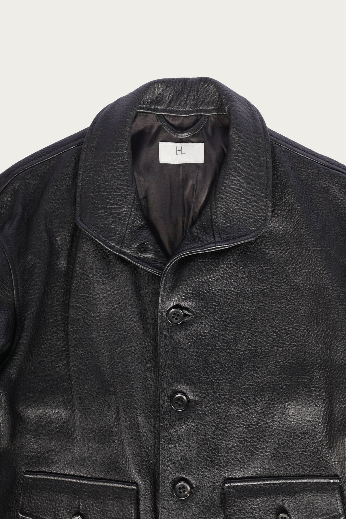 Herill - Shrink Lamb Cossack Jacket - Black - Canoe Club