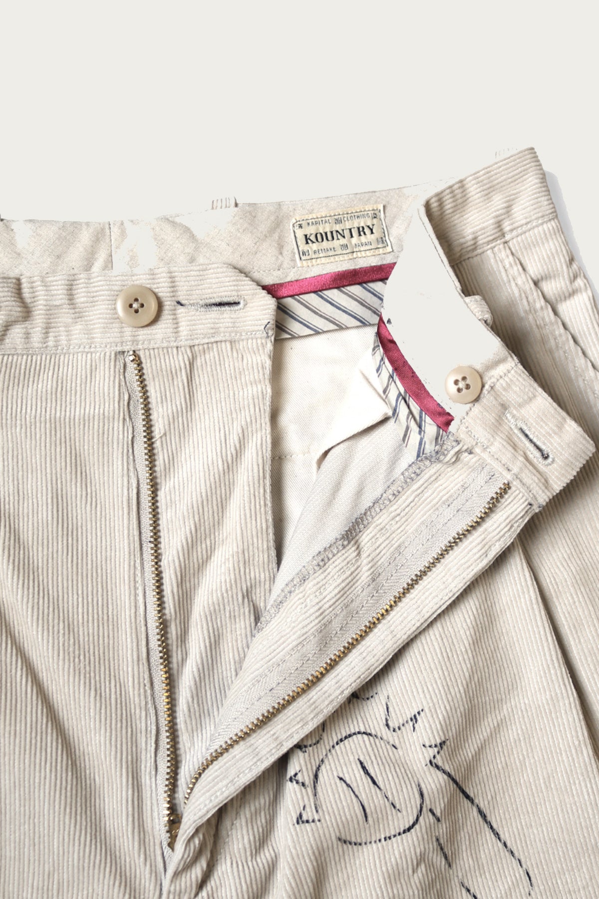 Kapital - 14W Corduroy IVY Short Pants (Memorial Paint Model) - Beige - Canoe Club