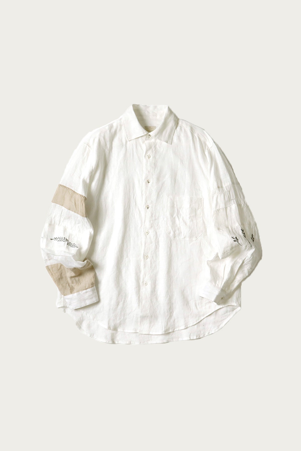 Kapital - Linen Drawn Work Hippie Sleeve Shirt - White - Canoe Club