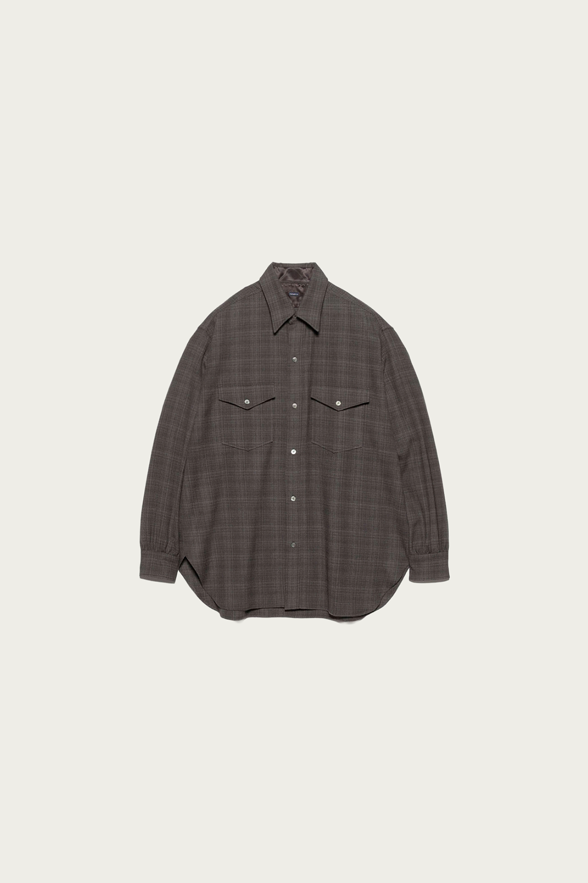 nanamica - Regular Collar Wool Plaid Shirt - Charcoal - Canoe Club