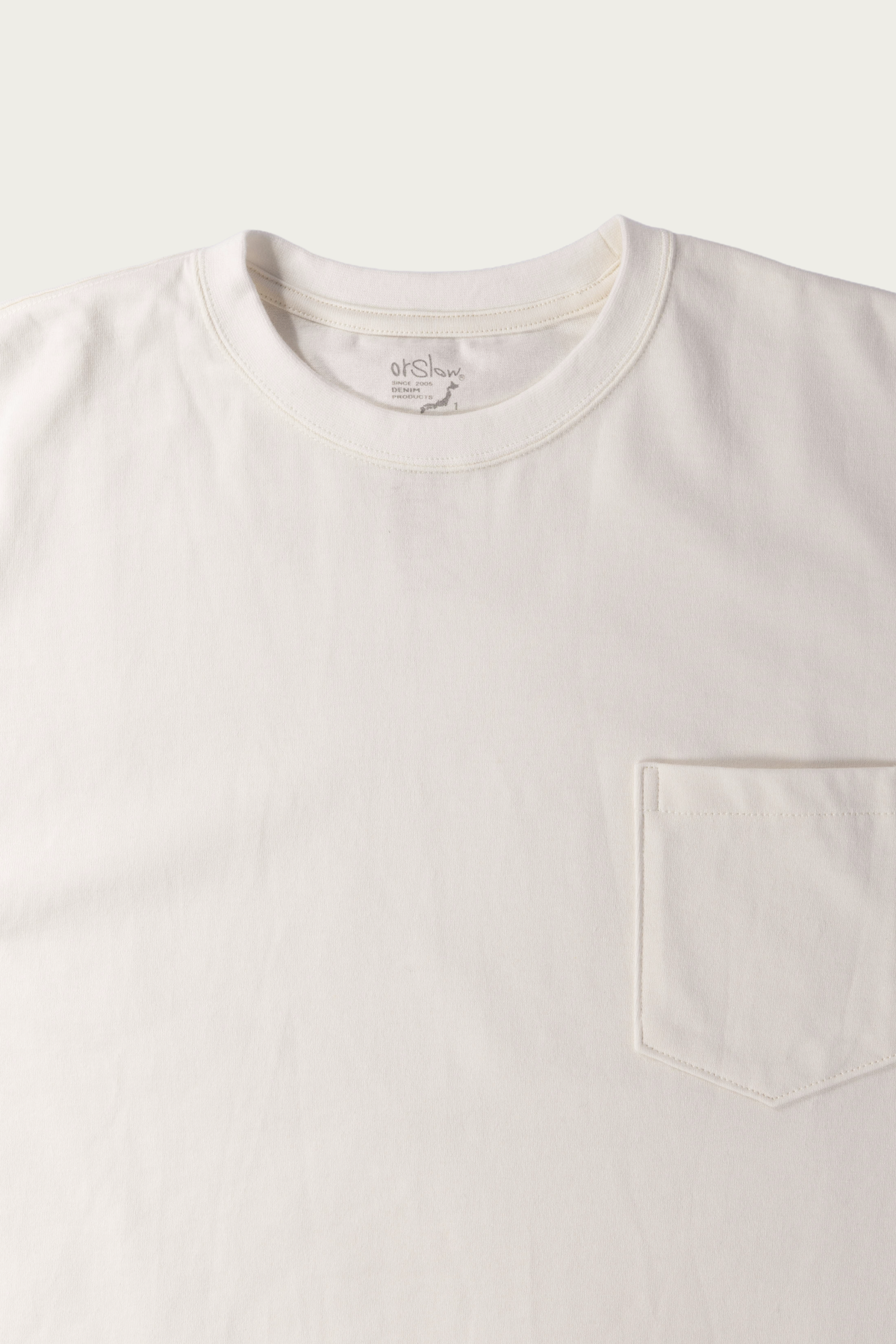 orSlow - Sturdy Cotton T-Shirt With Pocket - White - Canoe Club