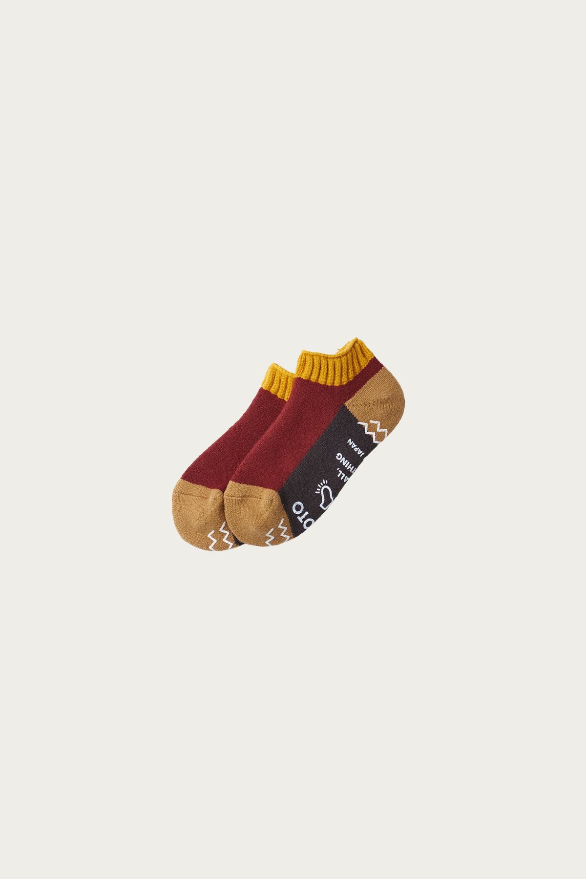 Rototo - Pile Sockslipper "Multi" - Gold / Maroon - Canoe Club