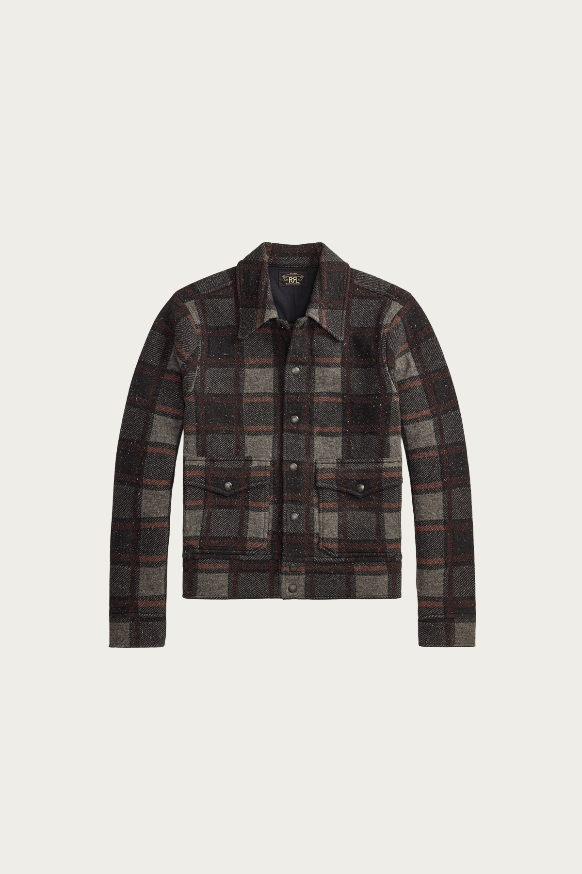 RRL - Plaid Wool Cardigan - Grey Multi - Canoe Club