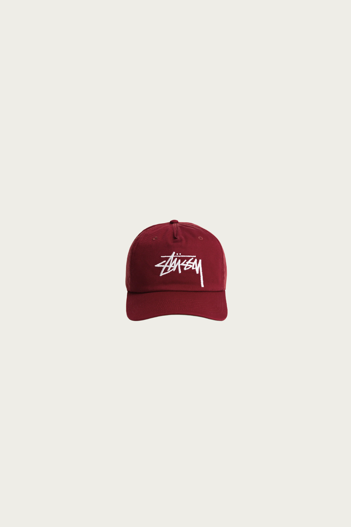 Stüssy - Big Stock Mid Depth Cap - Crimson - Canoe Club