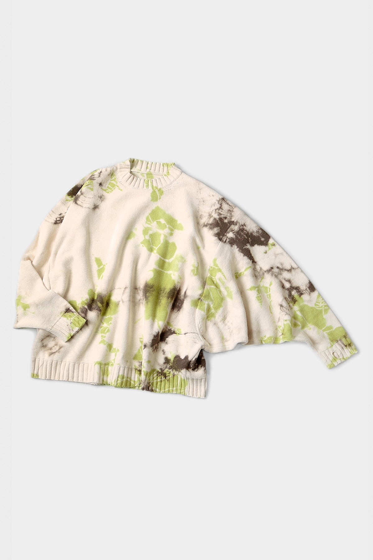 Kapital - 5G Cotton Knit Dolman Sweater (ASHBURY DYED) - Lt. Green/Brown - Canoe Club