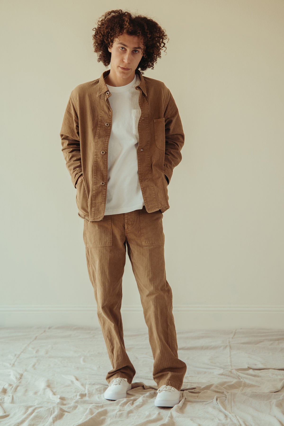 Canoe Club - (EARLY ACCESS) orSlow x Canoe Club Regular Fit Fatigue Pants - Walnut Brown Herringbone Twill - Canoe Club