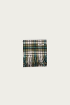 Auralee - Cashmere Check Long Stole - Moss Green Check - Canoe Club
