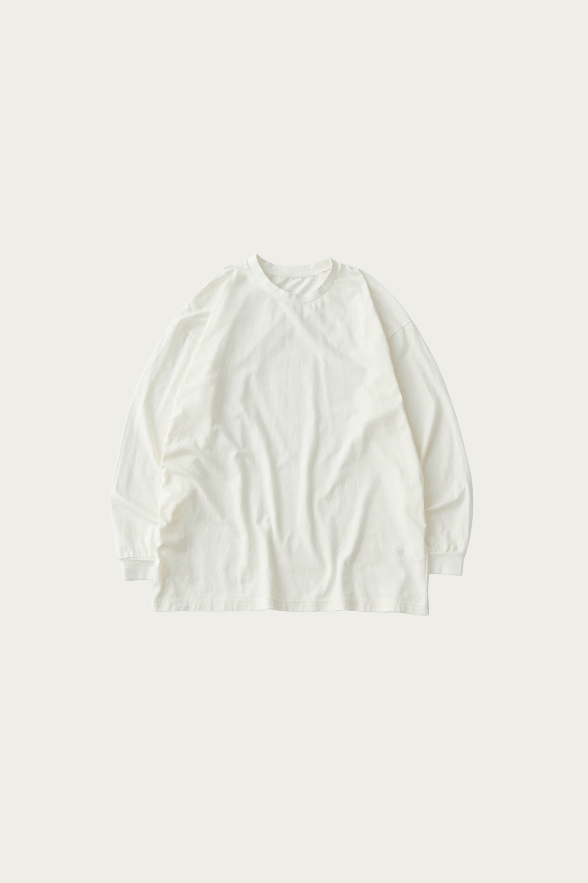 CONFECT - Upcyclino Basic Jersey Long Sleeve Big T-Shirt - Off White - Canoe Club