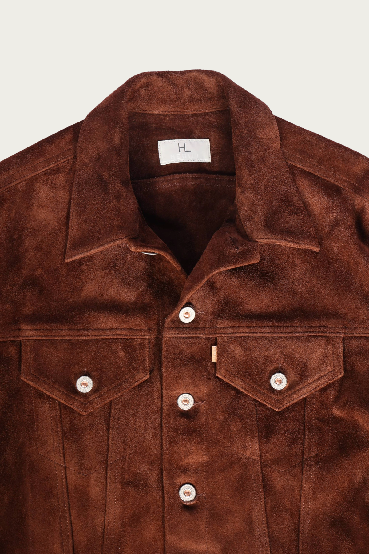 Herill - Lambsuede Jacket - Brown - Canoe Club