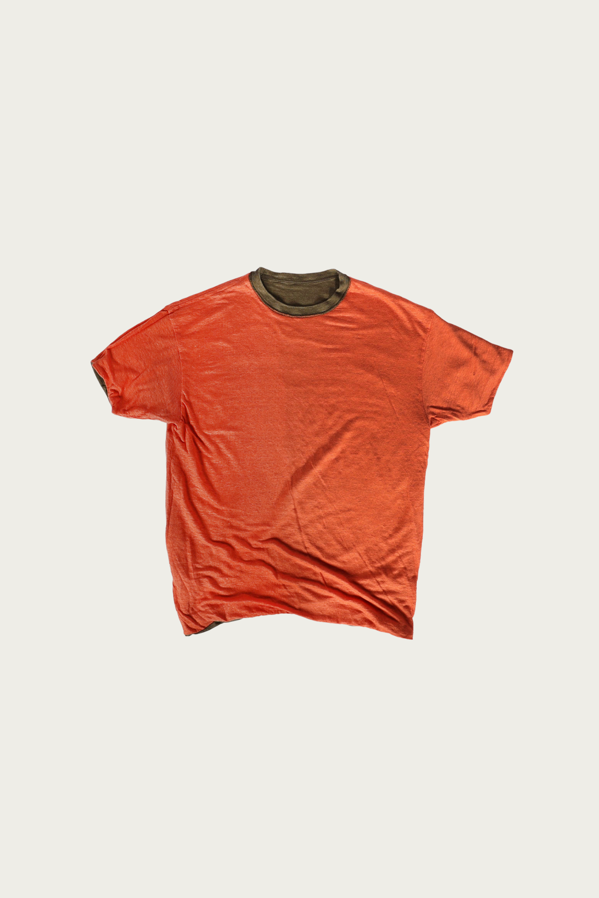 Herill - Linen Reversible T-Shirt - Olive/Orange - Canoe Club