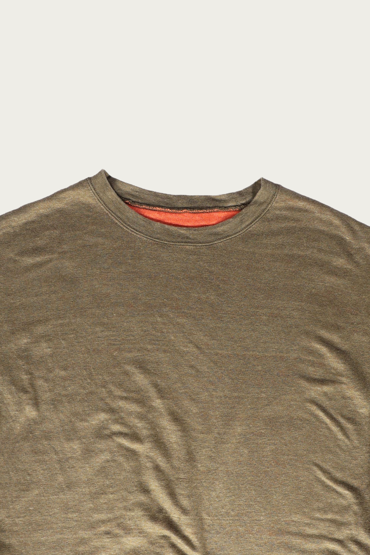 Herill - Linen Reversible T-Shirt - Olive/Orange - Canoe Club
