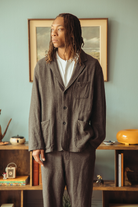 Herill - Paskal Tweed Workjacket - Charcoal Brown - Canoe Club