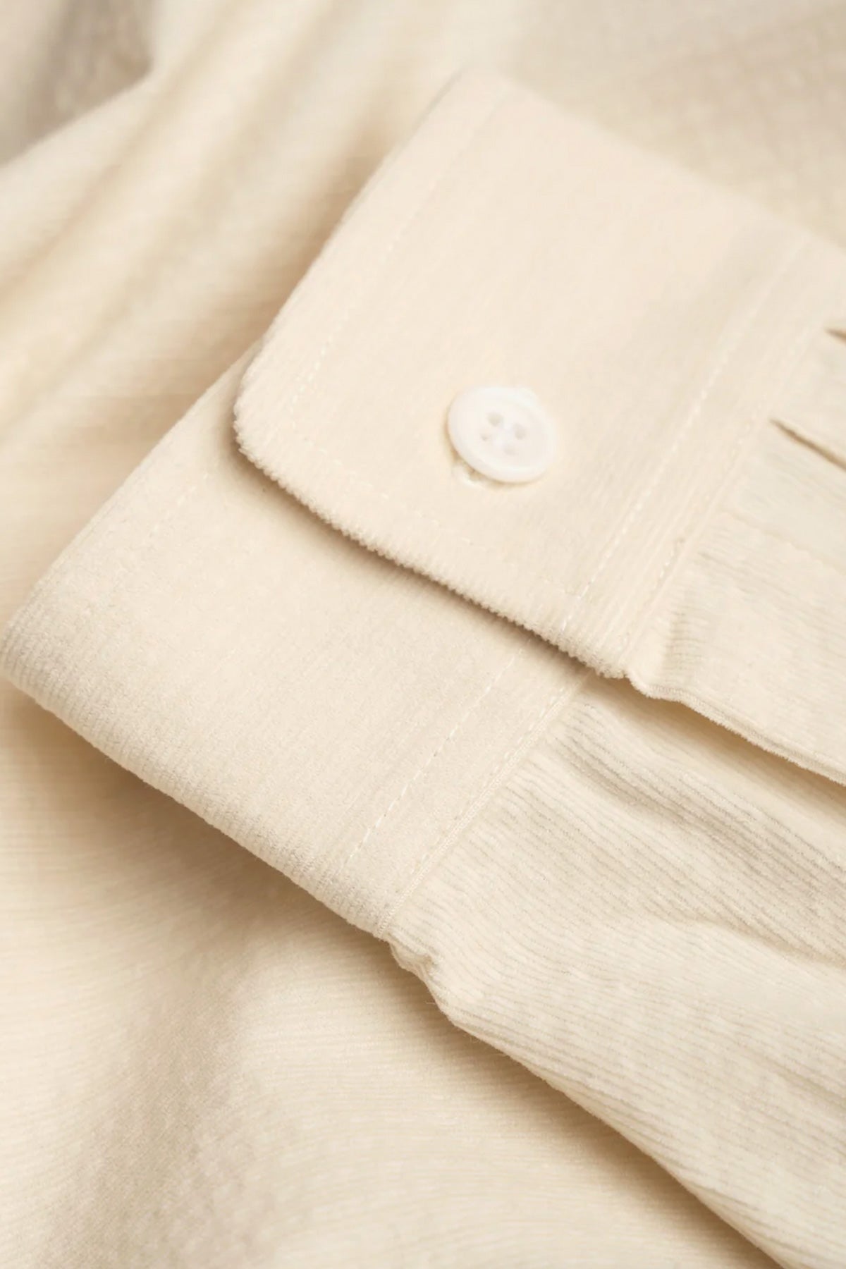 James Coward - Filter Shirt - Off White Cotton Ripple Corduroy - Canoe Club