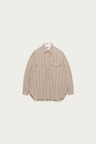 nanamica - Regular Collar Wool Plaid Shirt - Beige - Canoe Club