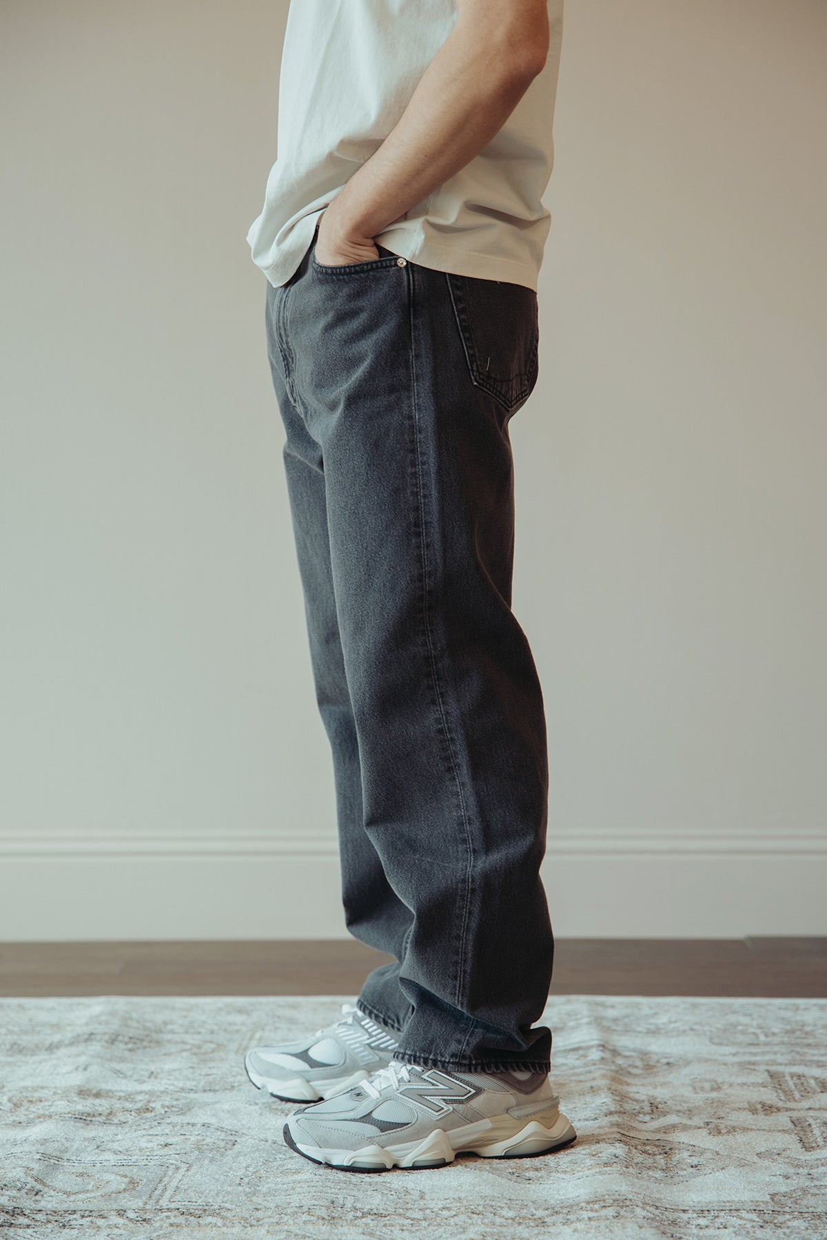orSlow - 101 Dad's Fit Denim Pants - Black Denim Stone - Canoe Club