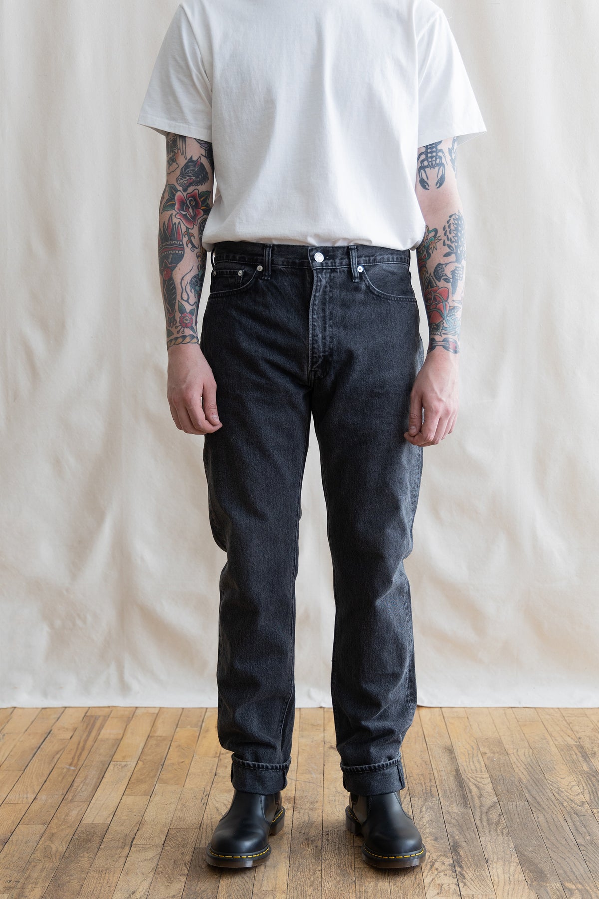 orSlow - 107 Ivy Fit Black Denim Stone - Black Denim Stone - Canoe Club