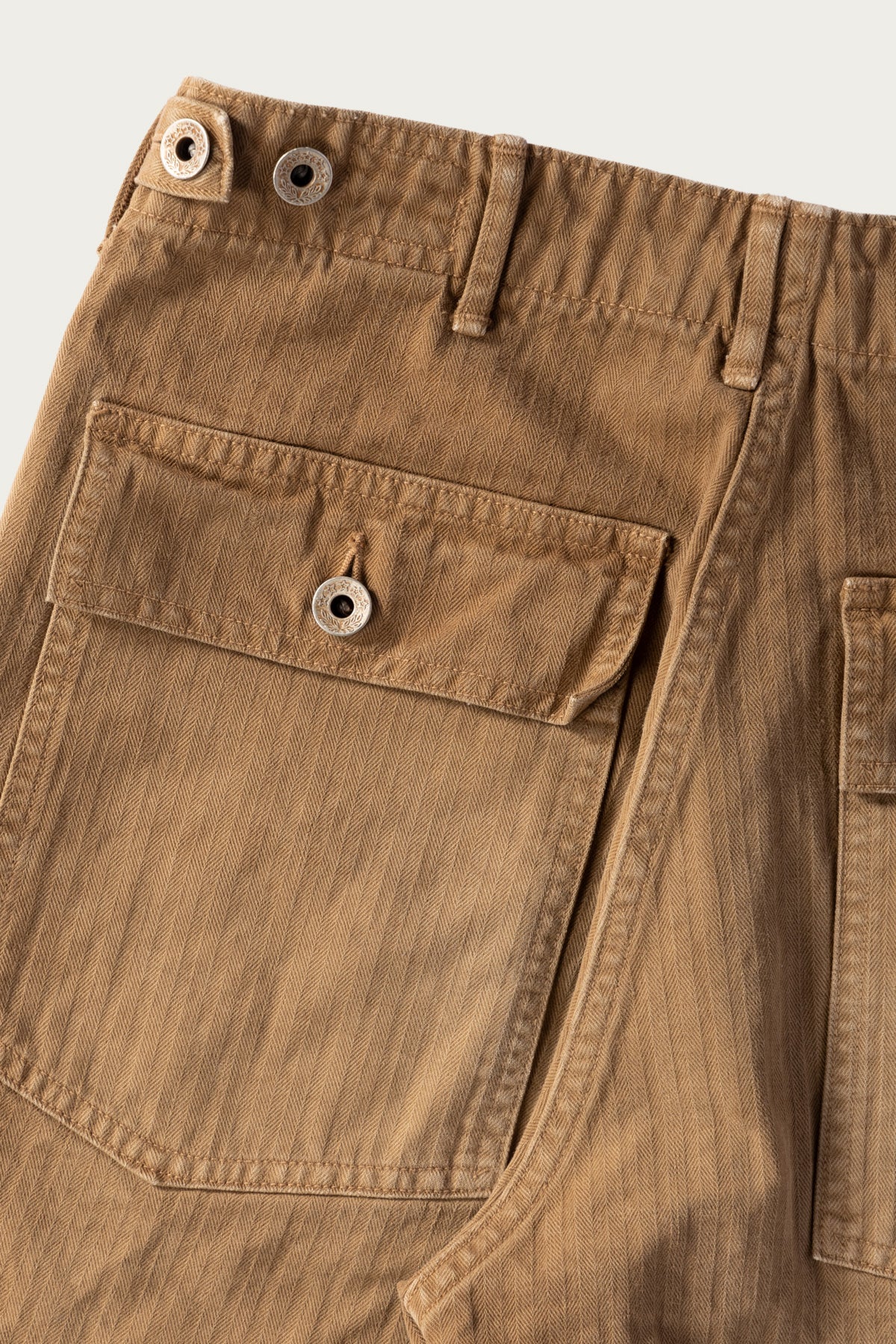 Canoe Club - (EARLY ACCESS) orSlow x Canoe Club Regular Fit Fatigue Pants - Walnut Brown Herringbone Twill - Canoe Club