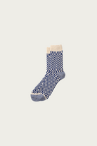 Rototo - Checkerboard Pattern Socks - Blue - Canoe Club