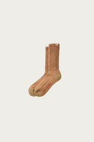 Rototo - Everyday Cashmere Loose Pile Crew Socks - Light Brown / Khaki - Canoe Club