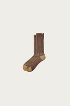 Rototo - Everyday Cashmere Loose Pile Crew Socks - Taupe / Khaki - Canoe Club