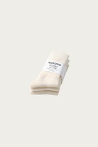 Rototo - Organic Daily 3 Pack Ribbed Crew Socks - Ivory - Canoe Club