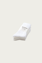 Rototo - Organic Daily 3 Pack Ribbed Crew Socks - White - Canoe Club