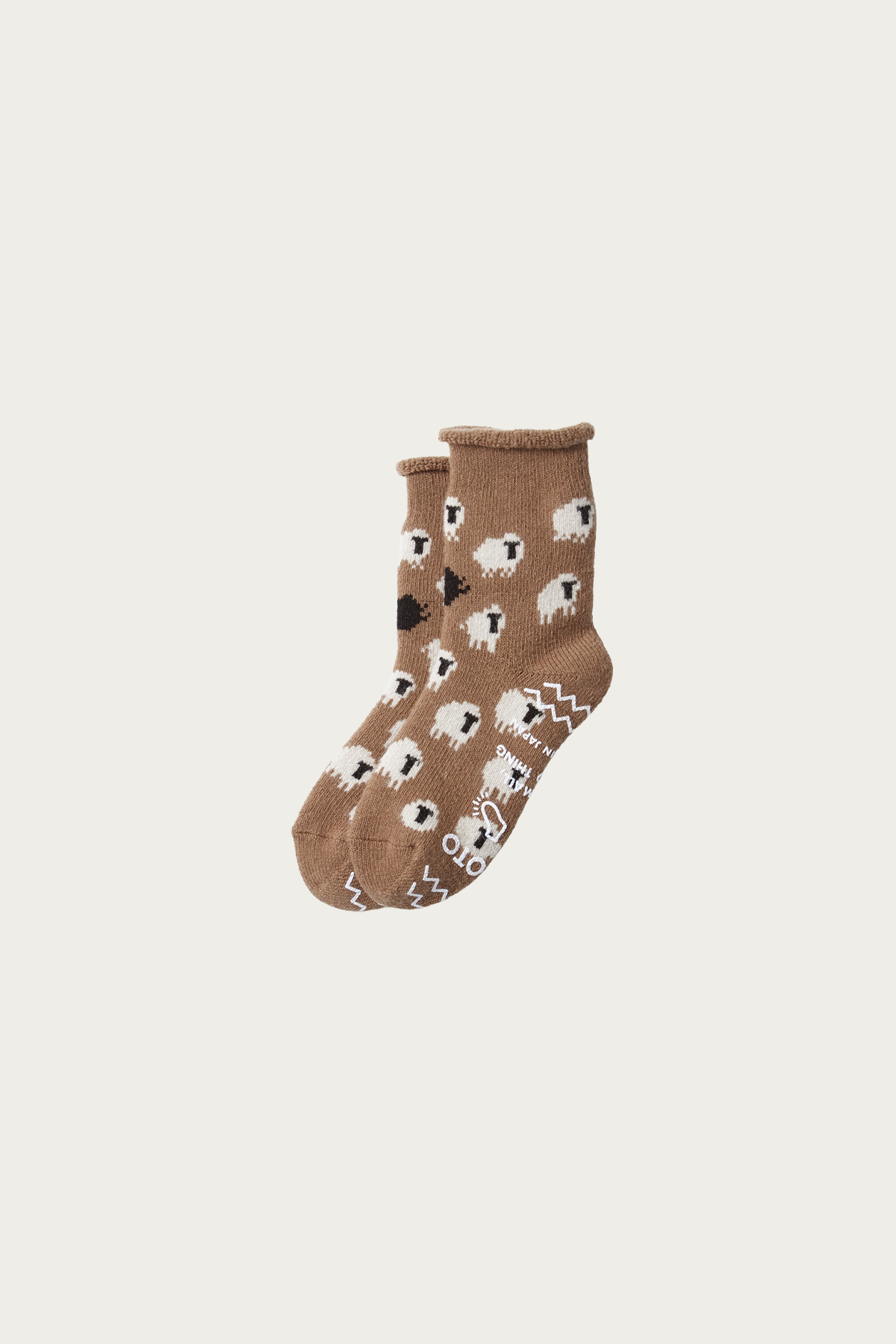 Rototo - Pile Room Socks "Sheep" - Brown - Canoe Club