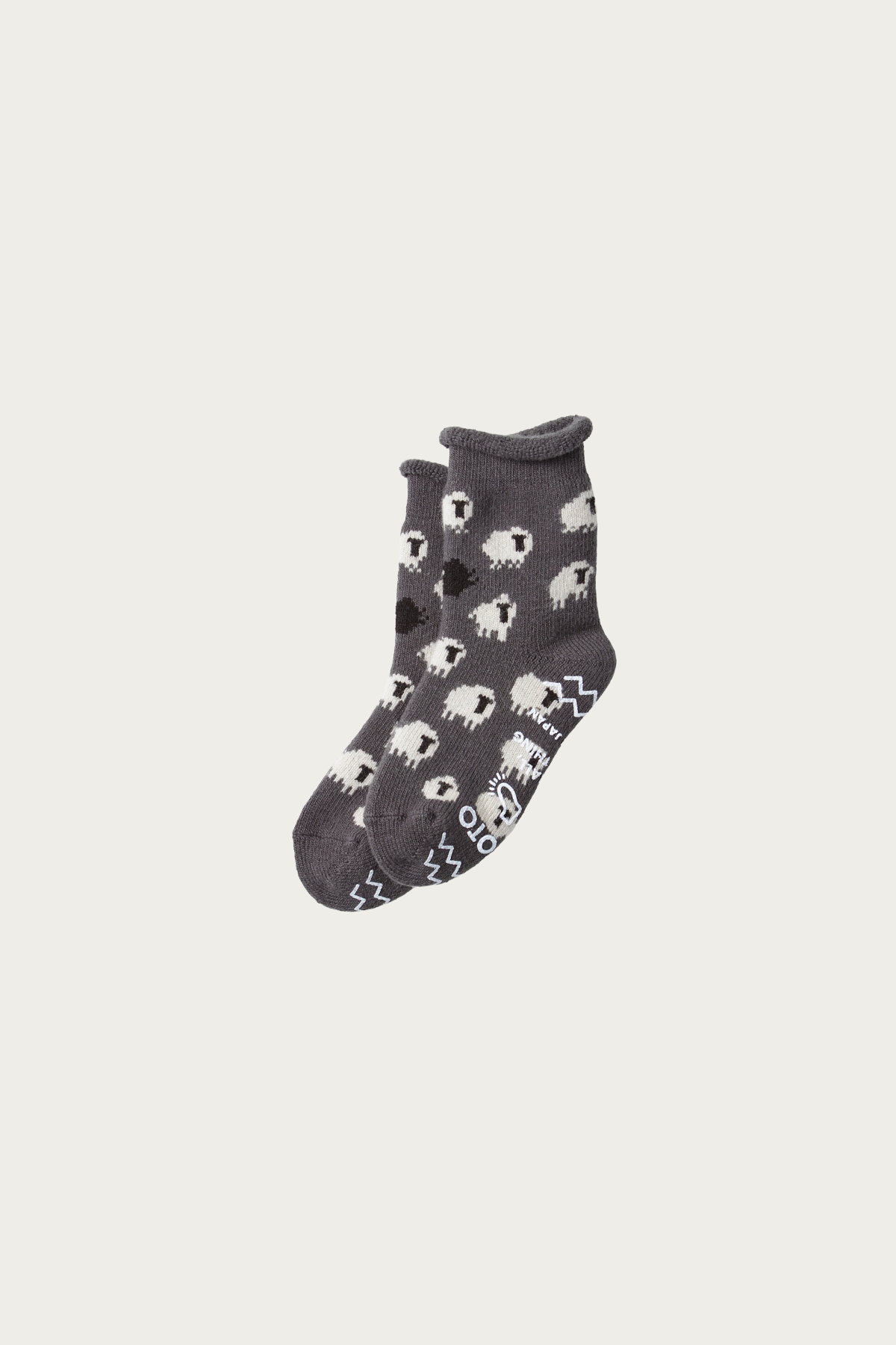 Rototo - Pile Room Socks "Sheep" - Dark Gray - Canoe Club