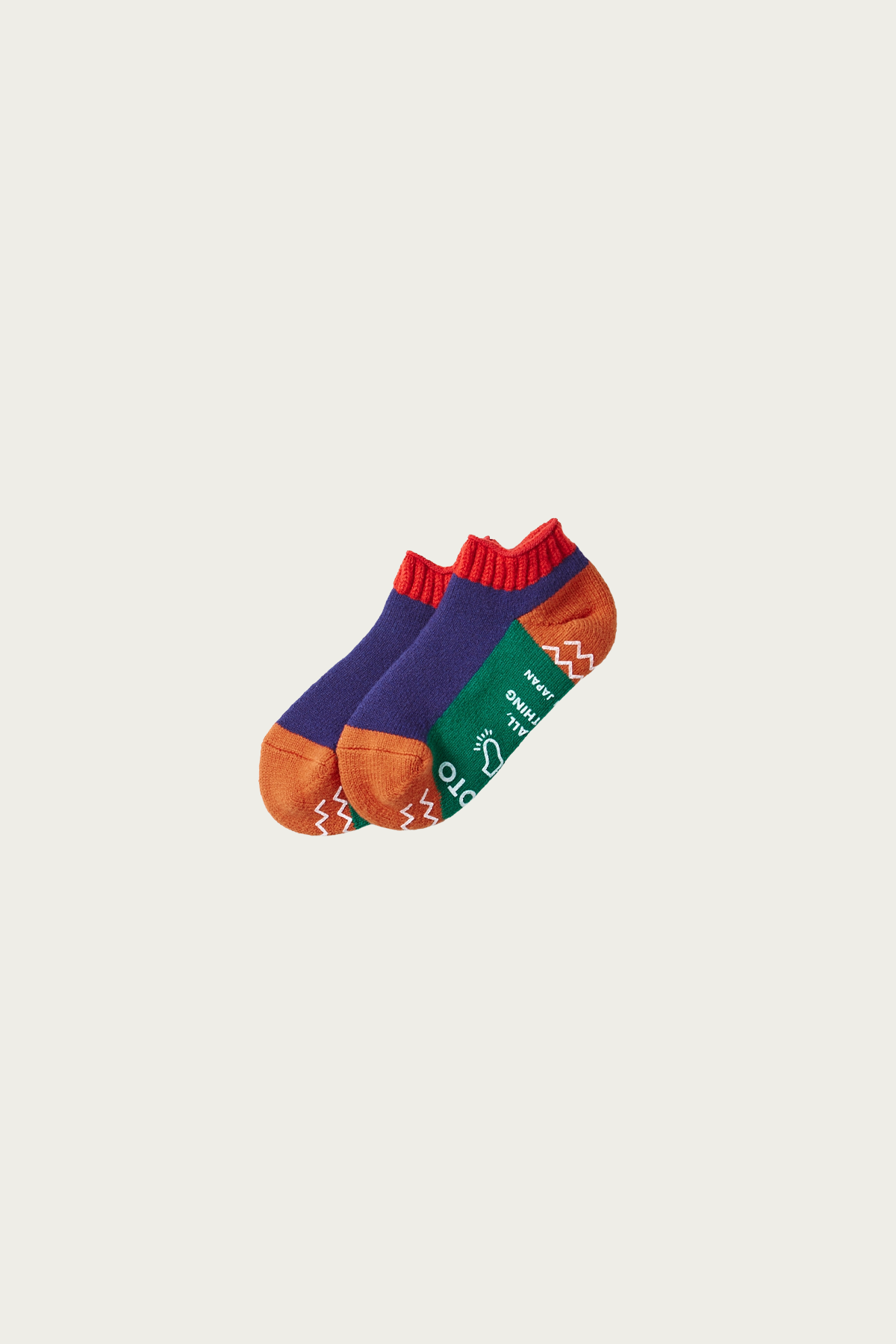 Rototo - Pile Sockslipper "Multi" - Red / Navy Blue - Canoe Club