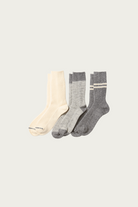 Rototo - Recycled Cotton Wool Daily 3 Pack Socks - Gray - Canoe Club